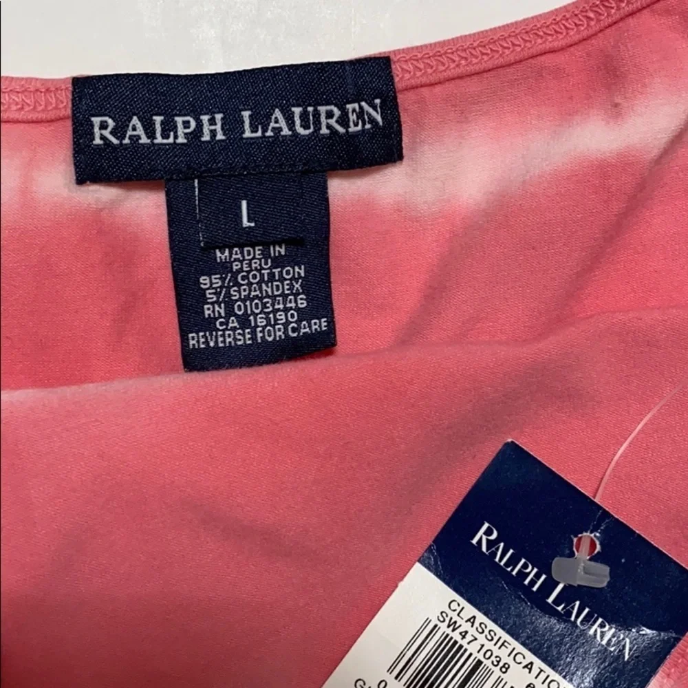 NWT Ralph Lauren pink tie dye backless top size: L